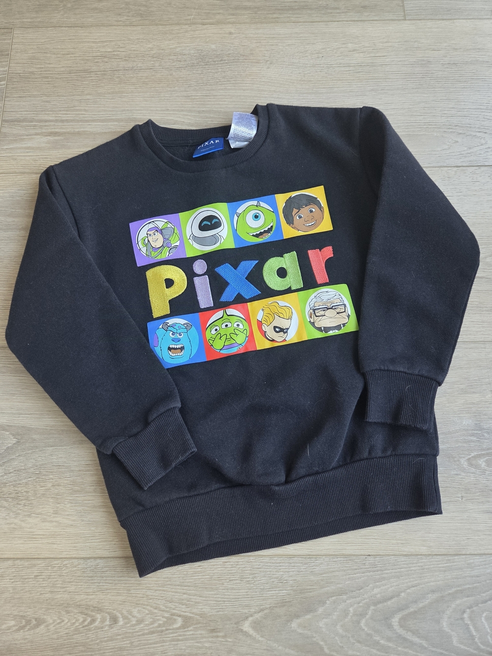 Pixar Black Kids Crewneck with Character Print